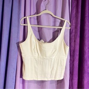Anthropologie White Denim Corset Top